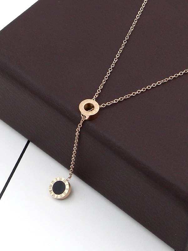 Titanium Number Minimalist Lariat Necklace