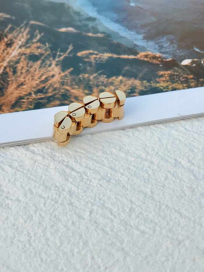 Titanium Geometric Minimalist smooth rings