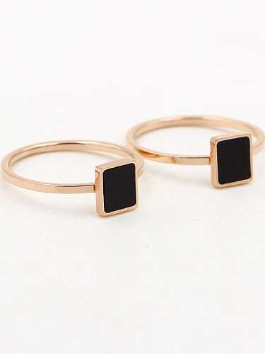 Titanium Enamel Geometric Minimalist Ring