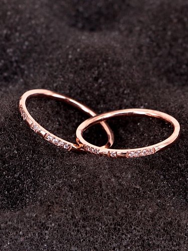 Titanium Steel Cubic Zirconia Geometric Minimalist Band Ring