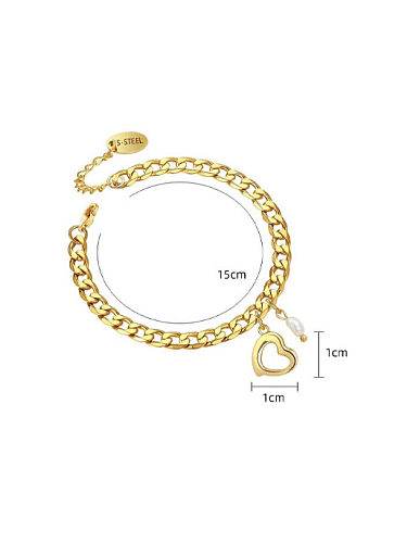 Titanium Steel Heart Vintage Hollow Chain Link Bracelet