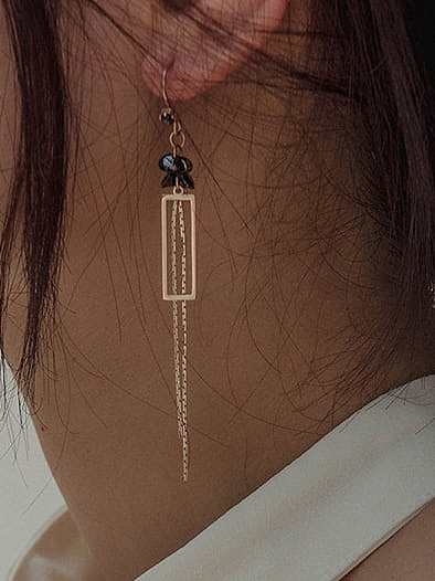 Boucles d'oreilles pendantes minimalistes à pampilles en acier titane