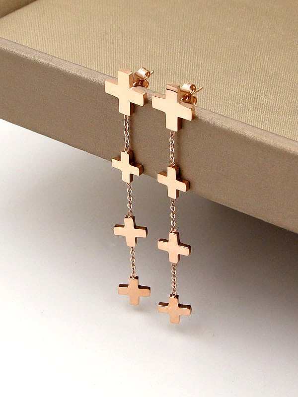 Zierlicher Tropfenohrring mit Kreuz aus Titan