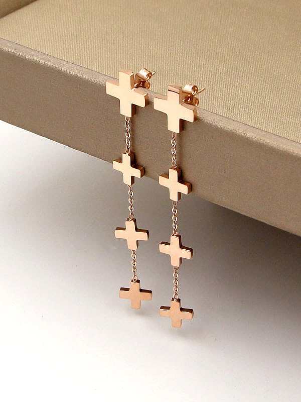 Titanium Cross Dainty Drop Earring