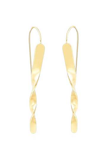 Brass Geometric Minimalist Hook Earring