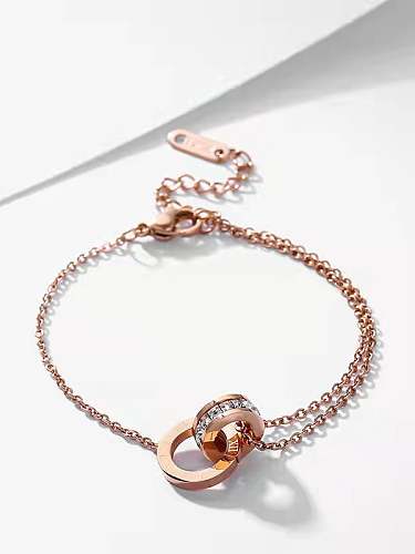 Titanium Steel Number Minimalist Link Bracelet