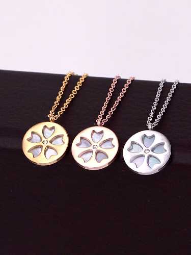 Titanium Shell Flower Dainty Necklace