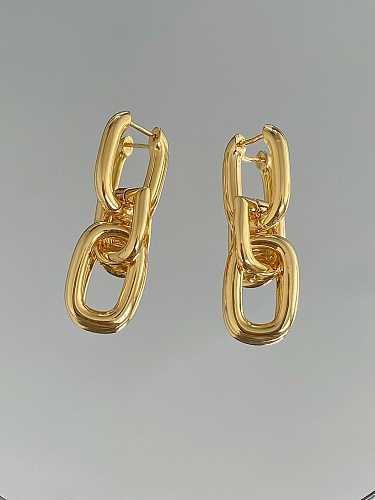 Brass Hollow Geometric Vintage Drop Earring