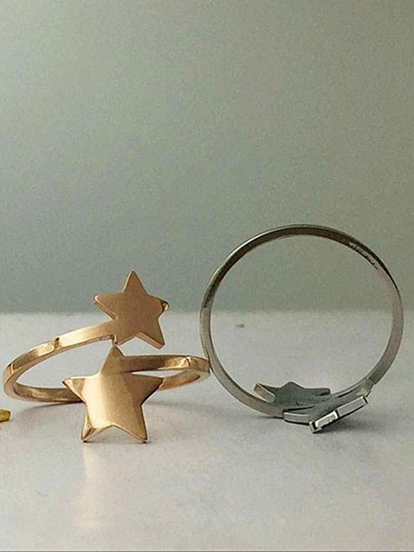 Titanium smooth Star Minimalist Band Ring