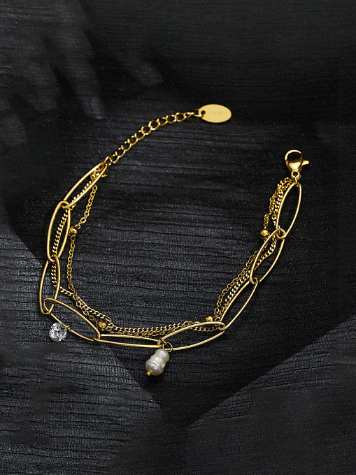 Geometrisches minimalistisches Strang-Armband aus Titanstahl