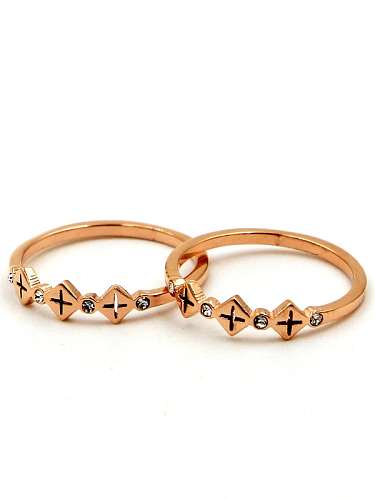 Titanium rhombus Cubic Zirconia Irregular Minimalist Band Ring