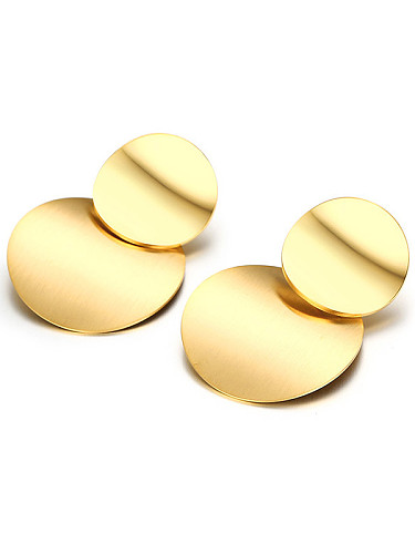 Stainless Steel Simple round fashinal Stud Earrings
