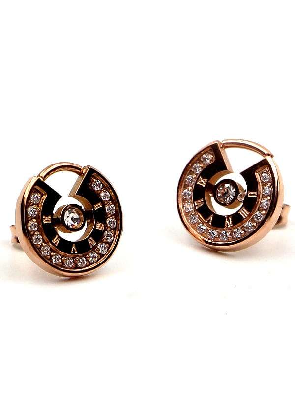 Titanium Cubic Zirconia Number Dainty Stud Earring