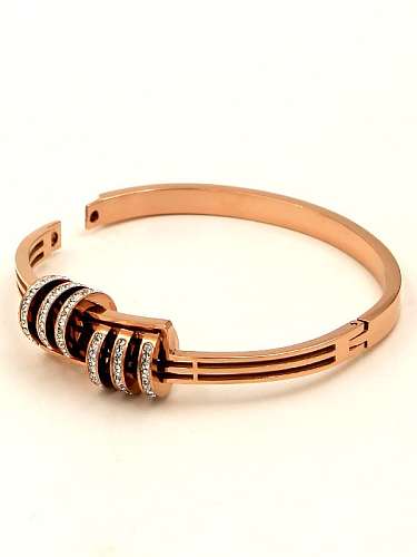 Titanium Cubic Zirconia Geometric Dainty Band Bangle