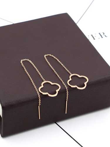 Boucle d'oreille pendante minimaliste en titane Clover