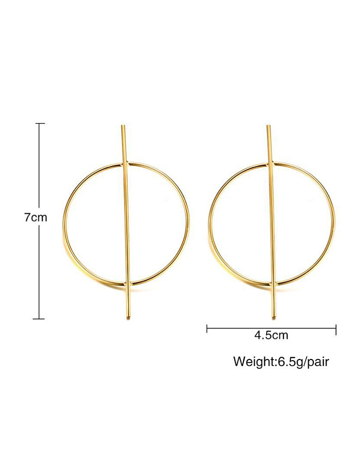 New Round stainless steel gold plated earrings