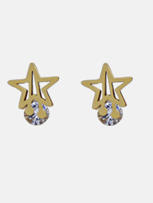 Titanium Steel Rhinestone Star Minimalist Stud Earring