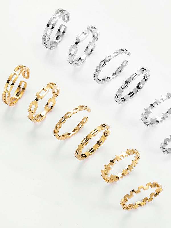 Titanium Steel Geometric Minimalist Band Ring