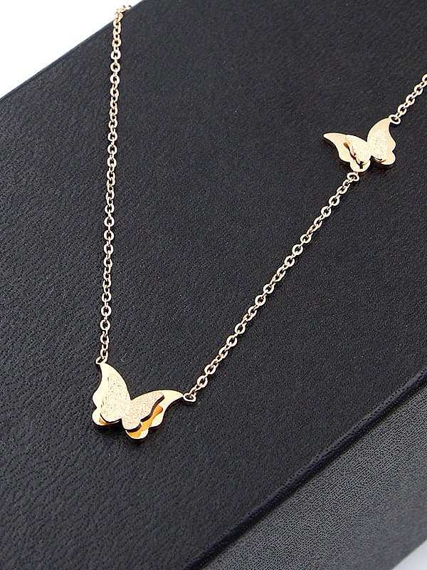 Titanium Butterfly Dainty Necklace