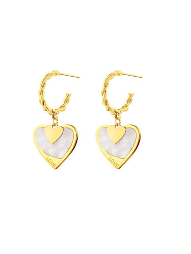 Titanium Steel Shell Heart Minimalist Drop Earring