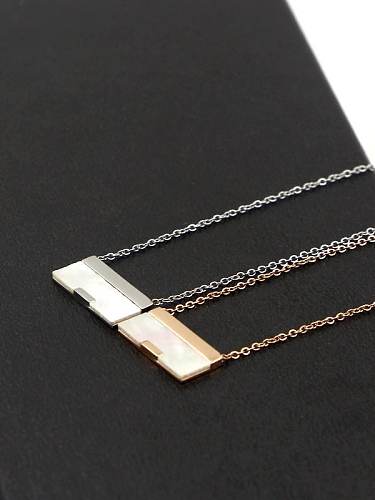Titanium with Shell Crossbody bag shape Necklace