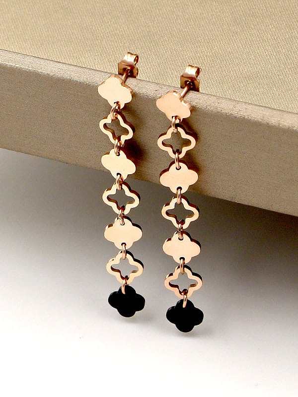 Titanium Clover Dainty Drop Earring