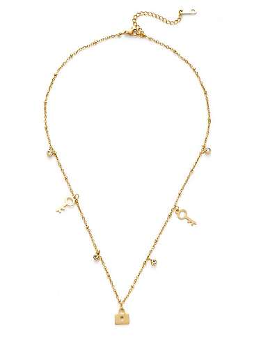 Titan Stahl Strass Medaillon Minimalistische Halskette