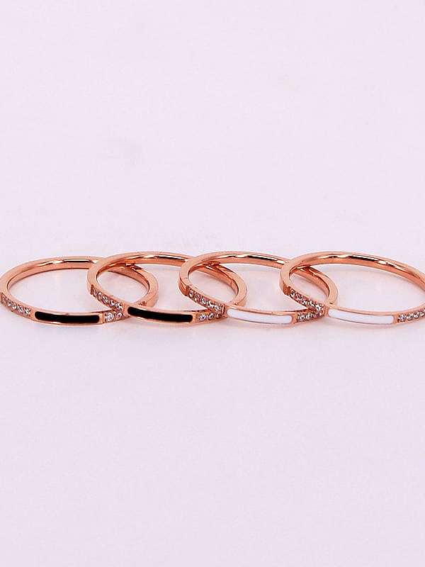 Titanium Enamel Geometric Minimalist rings