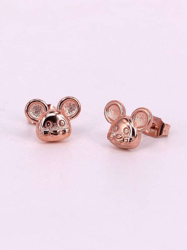 Titanium Mouse Zodiac Cute Stud Earring