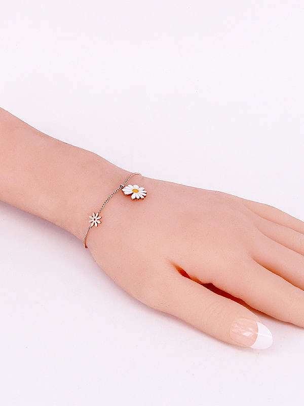 Titanium Enamel Flower Dainty Bracelet