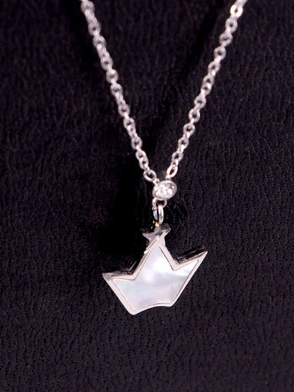 Titanium Shell Crown Minimalist pendant Necklace