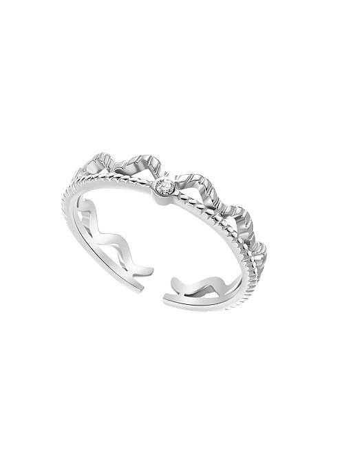 Minimalistischer stapelbarer Ring mit Krone aus Edelstahl