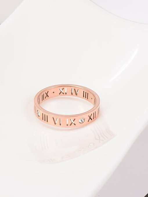 Titanium Steel Number Minimalist Band Ring