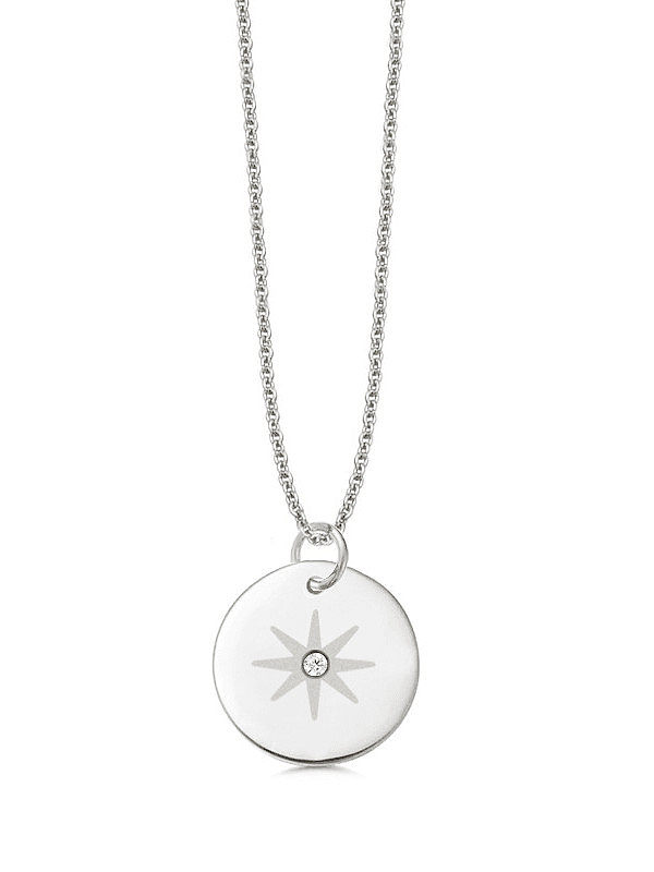 Simple and exquisite round stainless steel pendant necklace