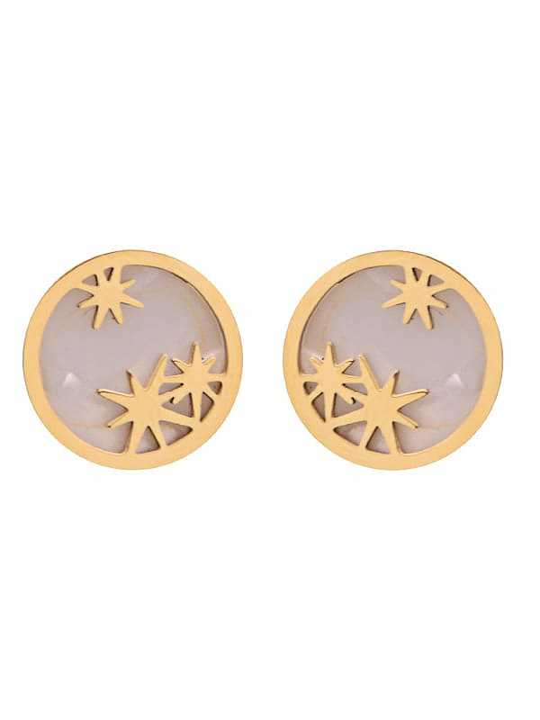 Personalized exquisite awn star simple geometric stainless steel earrings