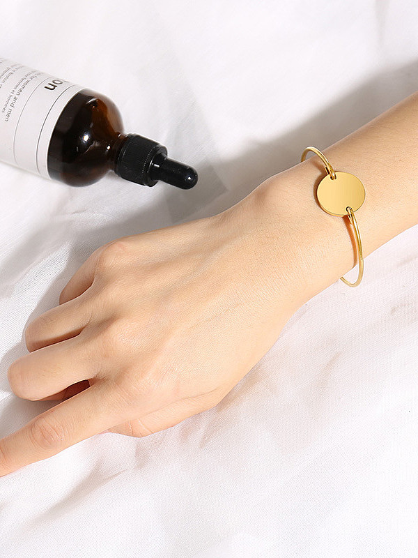 Stainless Steel With IP Gold Plated Fashion Round Bangles
