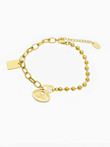 Bracelet perlé minimaliste géométrique en acier inoxydable