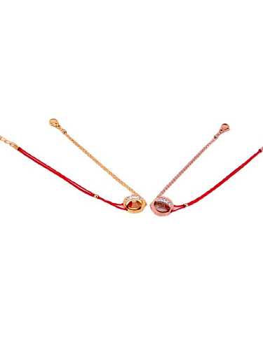 Bracelet tissé minimaliste en acier au titane avec chapelet
