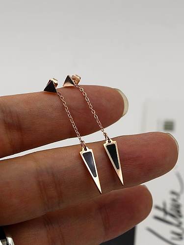 Boucles d'oreilles pendantes minimalistes triangle en titane