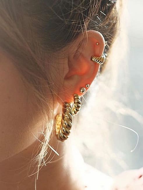 Copper Irregular Minimalist Stud Earring