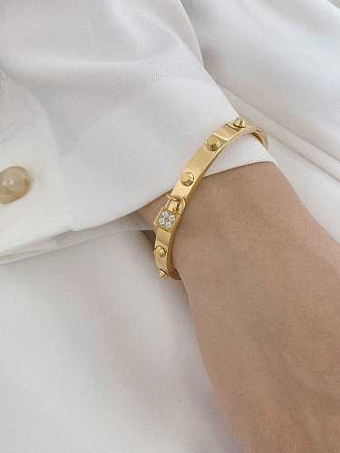 Titanium Rhinestone Geometric Minimalist Bracelet