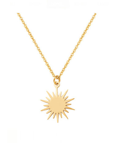 Collier pendentif fleur de soleil minimaliste en acier inoxydable