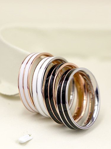 Titanium Enamel Minimalist Band Ring