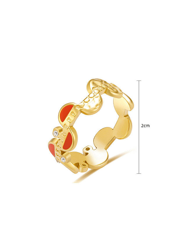 Stainless steel Enamel Geometric Vintage Band Ring