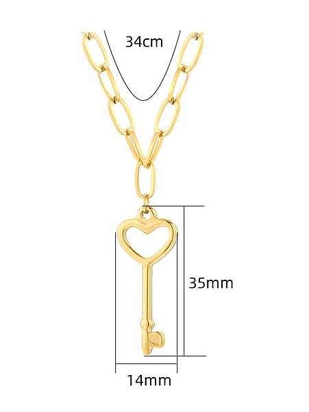Titanium Steel Key Minimalis Hollow Geometric Chaint Necklace