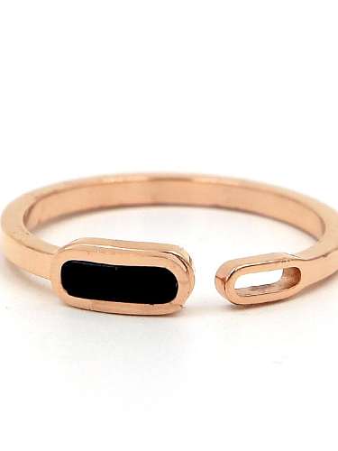 Titanium Enamel Geometric Minimalist Band Ring