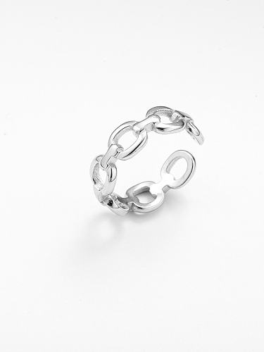 Thin chain all-match hollow opening adjustable titanium steel ring