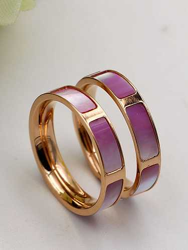Titanium Shell Rectangle Minimalist Band Ring
