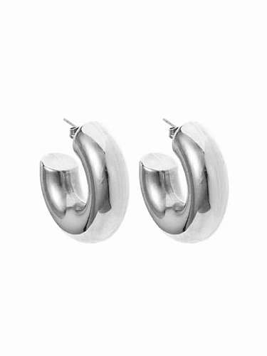 Titanium Steel Smooth Geometric Minimalist Stud Earring