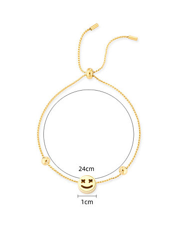 Stainless steel Smiley Minimalist Adjustable Bracelet